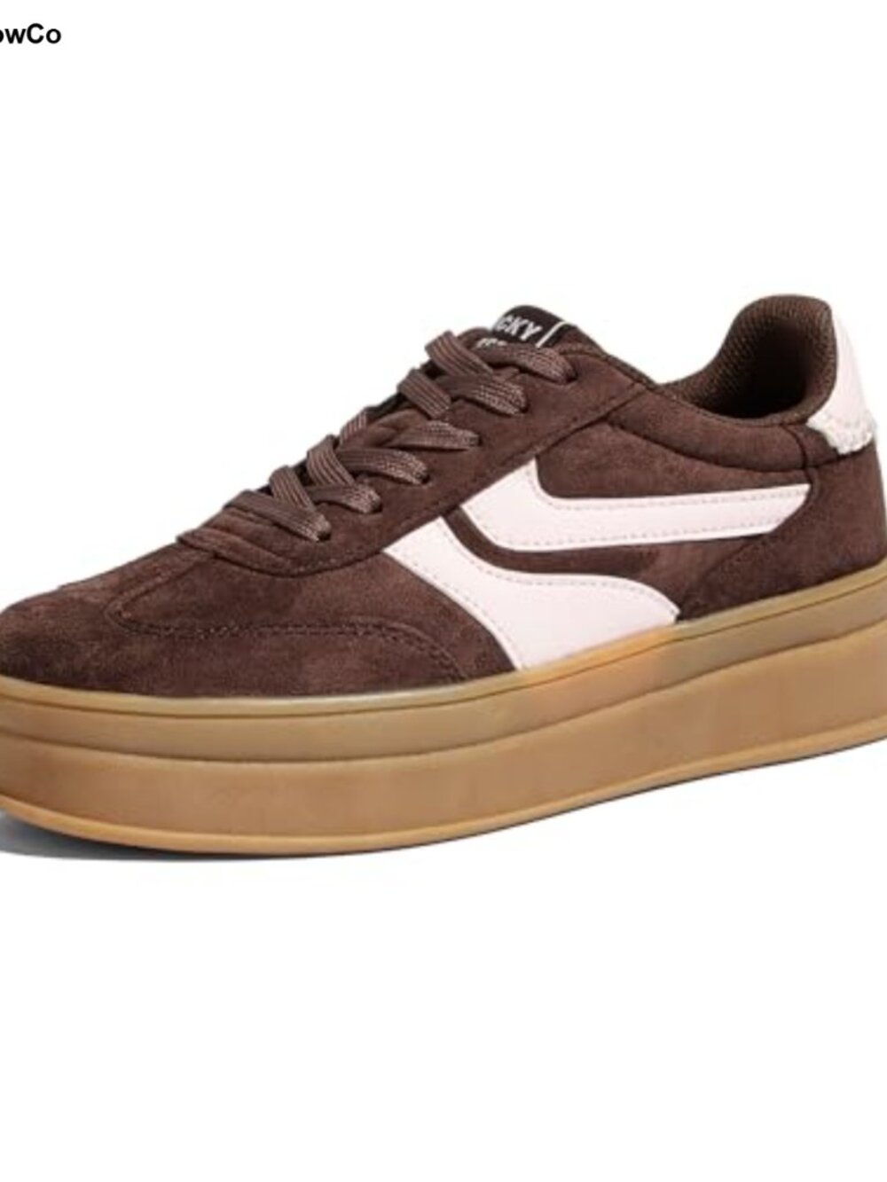 Platform Sneakers Thick Gum Sole Faux Leather Suede Memory Foam Women